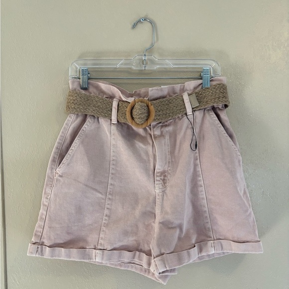 NWT Zara Belted Baggy shorts sz 6 - Picture 1 of 5